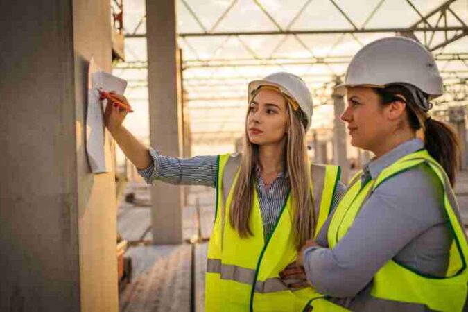 Female-civil-engineers-on-construction-site